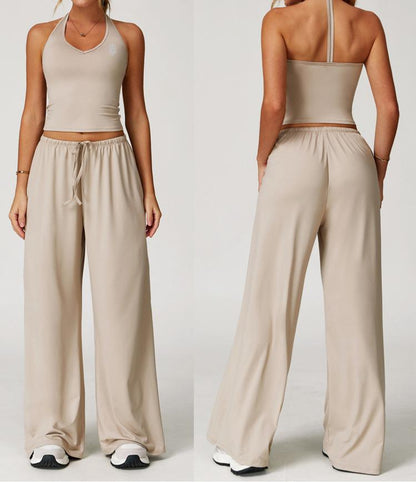 Gymmies - Wide Leg Lounge Set - Sand