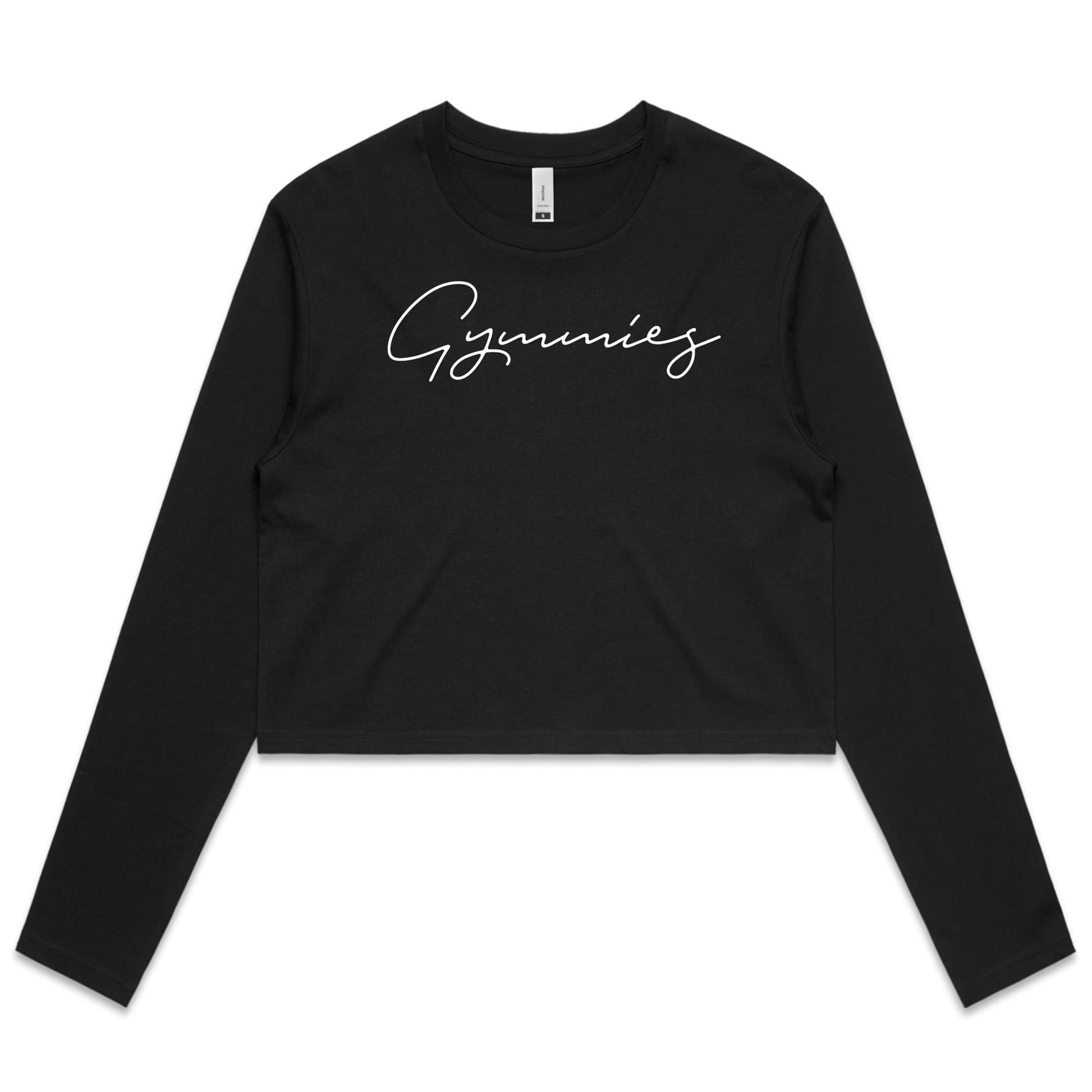 black cropped workout tops