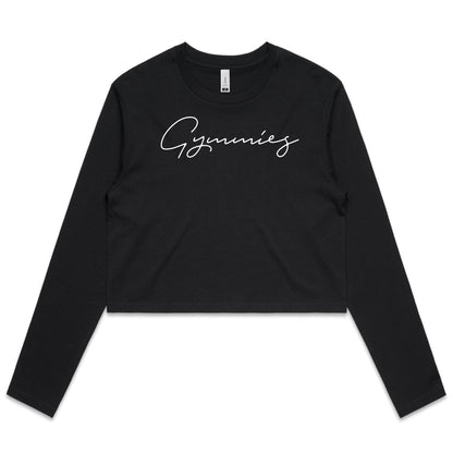 black cropped workout tops